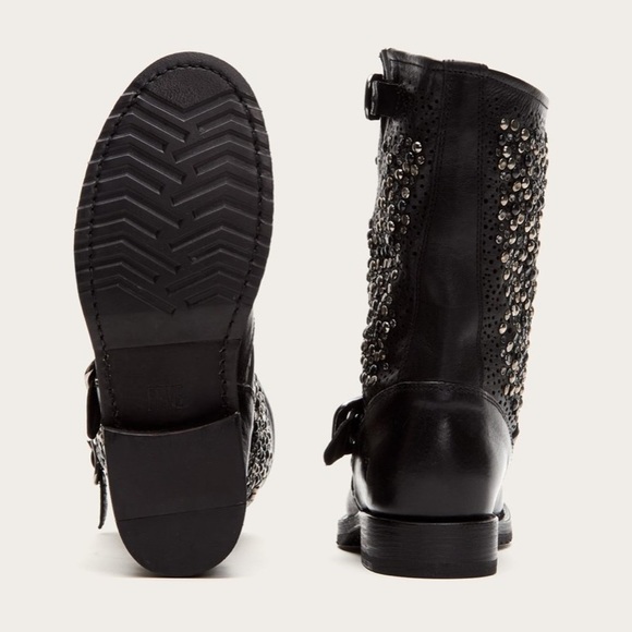 Frye Black Studded Combat Boots - Picture 4 of 13